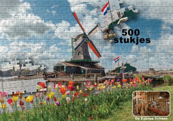 Puzzel Zaanse Schans/molen Het Jonge Schaap, 500 st.
