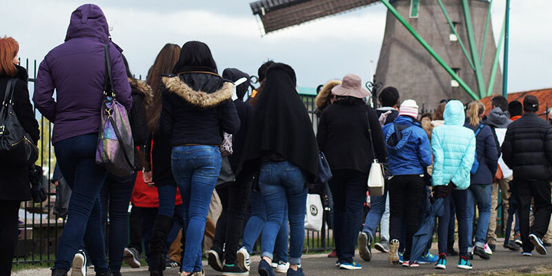 drukte op de schans