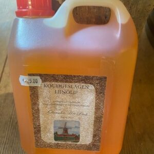 Koudgeslagen lijnolie 2,5 liter (oliemolen Het Pink)
